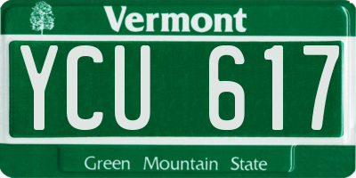 VT license plate YCU617