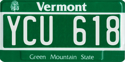 VT license plate YCU618