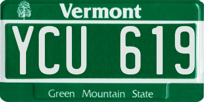 VT license plate YCU619