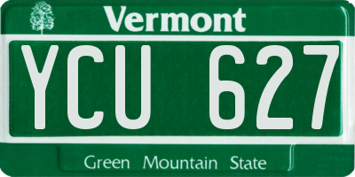 VT license plate YCU627