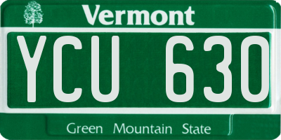 VT license plate YCU630