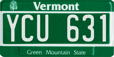 VT license plate YCU631