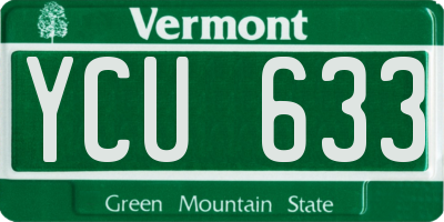 VT license plate YCU633