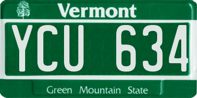 VT license plate YCU634