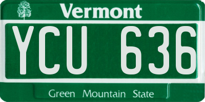 VT license plate YCU636