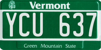 VT license plate YCU637