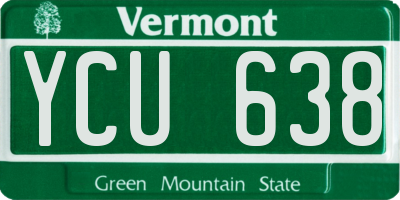 VT license plate YCU638