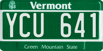 VT license plate YCU641
