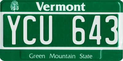 VT license plate YCU643