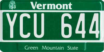 VT license plate YCU644