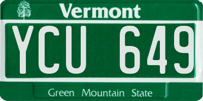 VT license plate YCU649