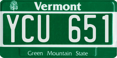 VT license plate YCU651