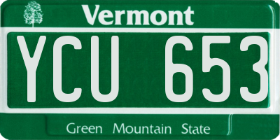 VT license plate YCU653