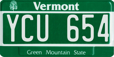 VT license plate YCU654