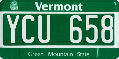 VT license plate YCU658