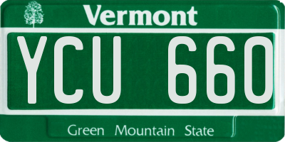 VT license plate YCU660