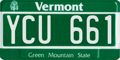 VT license plate YCU661