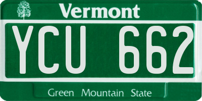 VT license plate YCU662