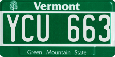 VT license plate YCU663