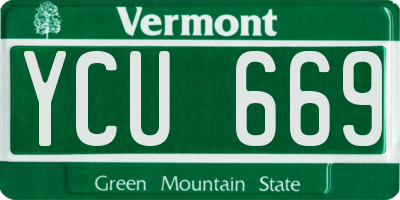 VT license plate YCU669