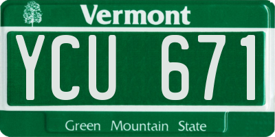 VT license plate YCU671