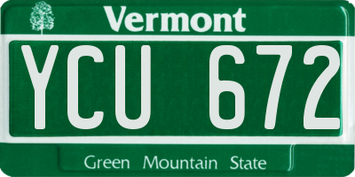 VT license plate YCU672