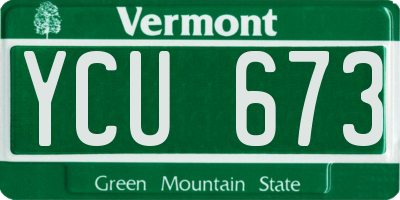 VT license plate YCU673