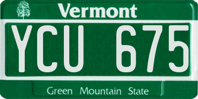 VT license plate YCU675
