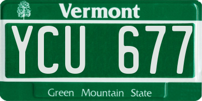 VT license plate YCU677