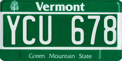 VT license plate YCU678