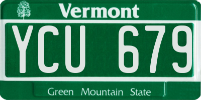 VT license plate YCU679