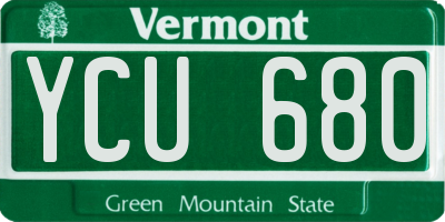 VT license plate YCU680