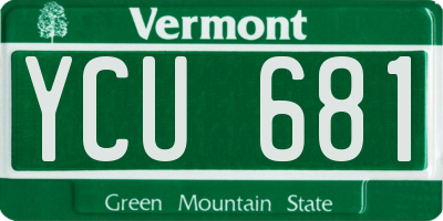 VT license plate YCU681