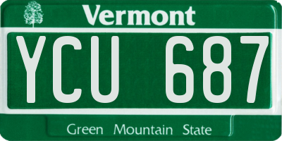 VT license plate YCU687