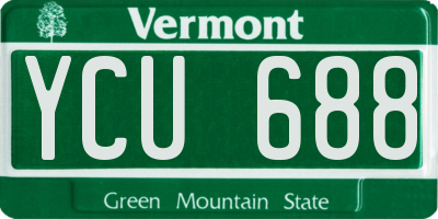 VT license plate YCU688