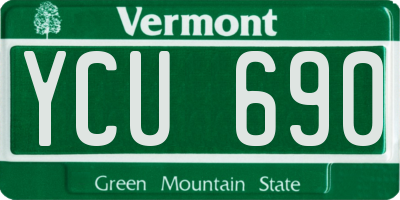 VT license plate YCU690