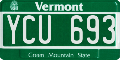 VT license plate YCU693
