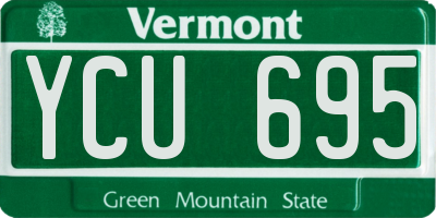 VT license plate YCU695