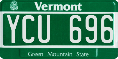 VT license plate YCU696