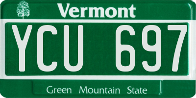 VT license plate YCU697