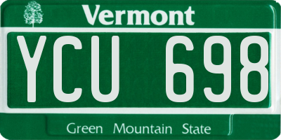 VT license plate YCU698