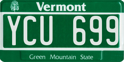 VT license plate YCU699