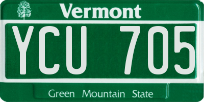 VT license plate YCU705