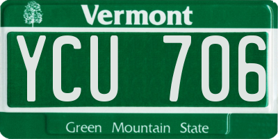 VT license plate YCU706