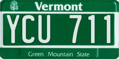 VT license plate YCU711