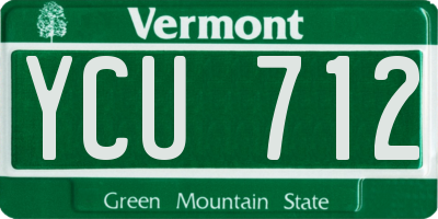 VT license plate YCU712