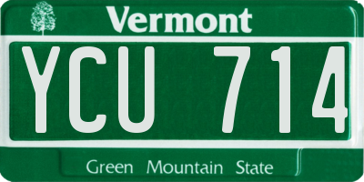 VT license plate YCU714