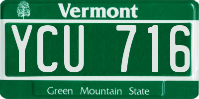 VT license plate YCU716