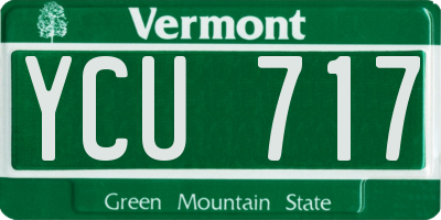 VT license plate YCU717