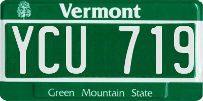 VT license plate YCU719